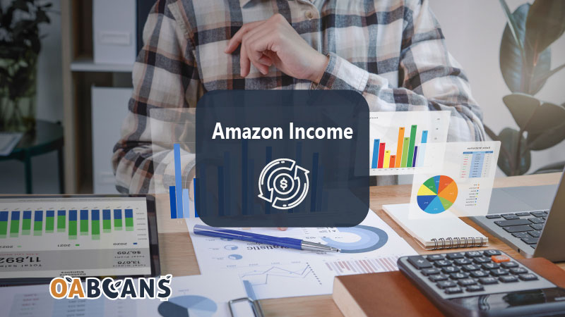 Man is calculating Amazon FBA income with calculator