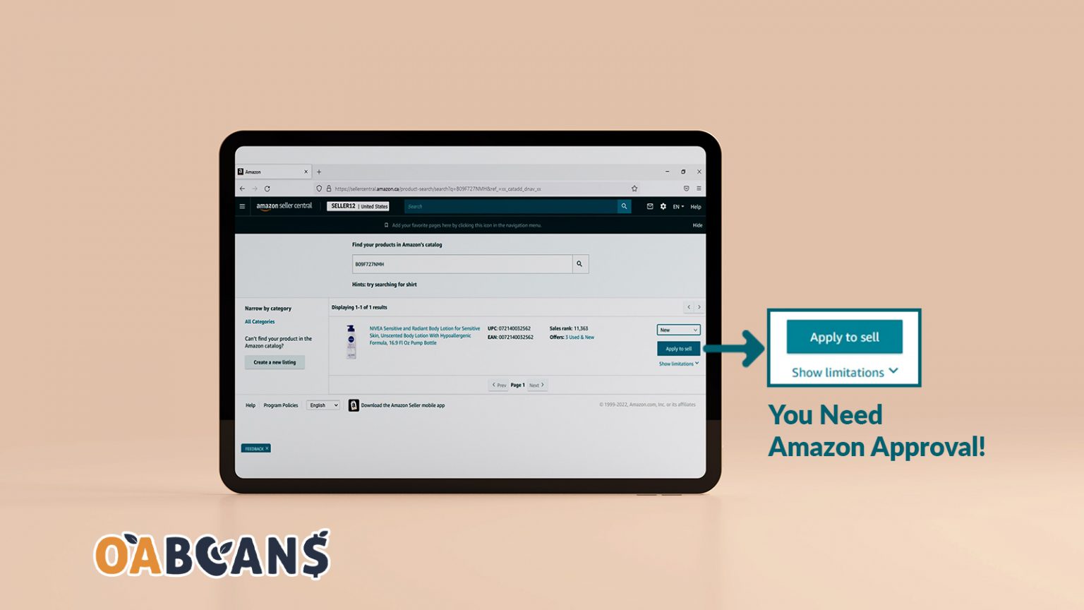 Best Way to Get Ungated in Topical Category on Amazon? OABeans