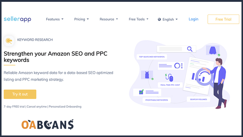 SellerApp is one of the best tools to find competitor's keywords on Amazon.