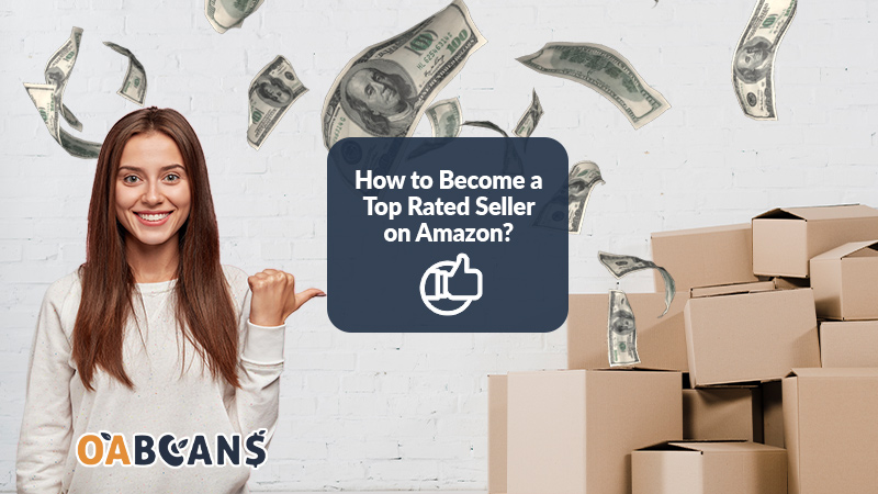 Woman is looking for the way to become top rated seller on Amazon.