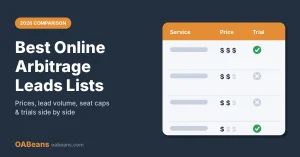Best online arbitrage leads lists 2026 comparison of prices, trials and lead volume